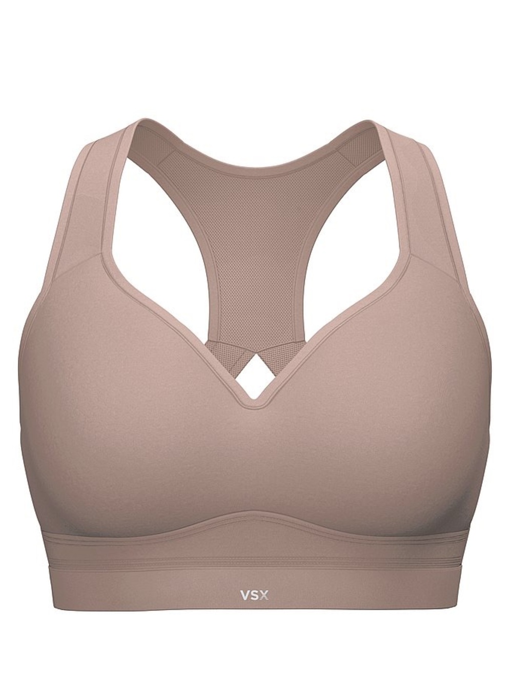 Victorias Secret VSX Womens Incredible Plunge Sports Bra Size 32DD Mauve Pink